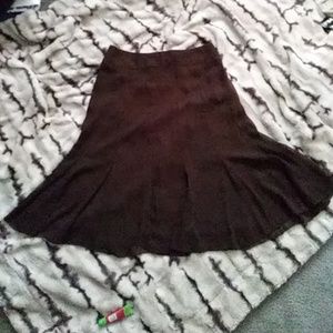 Brown midi work skirt